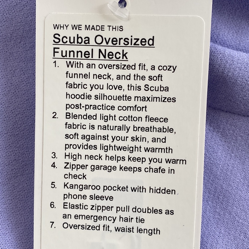 ❤️ Lululemon Scuba Oversized Funnel Neck in Lilac Smoke Size XS/S NWT - Picture 3 of 7